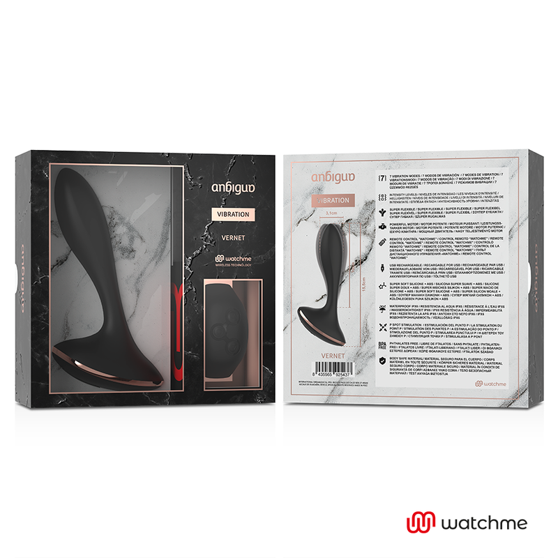 ANBIGUO - WATCHME VIBRATORE TELECOMANDO PLUG ANALE VERNET - immagine 7