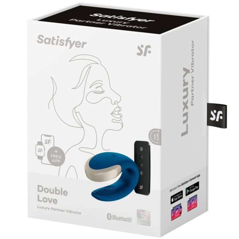 SATISFYER - VIBRATORE DOUBLE LOVE PARTNER DI LUSSO BLU - immagine 2