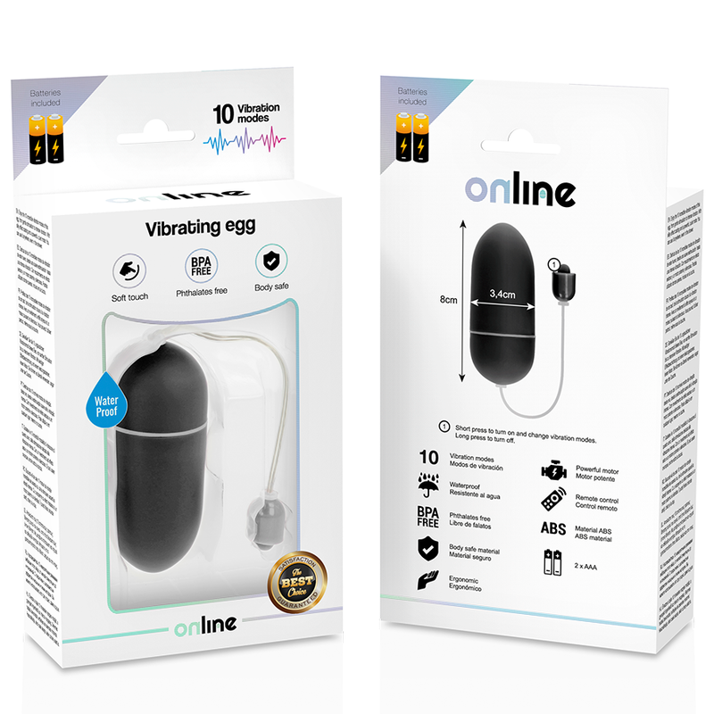 ONLINE - HUEVO VIBRADOR WATERPROOF NEGRO - immagine 3
