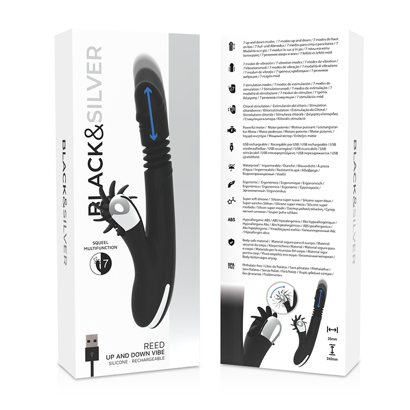 BLACK&SILVER - VIBRA SU E GIÙ CON CANNA DI CONIGLIO - immagine 3