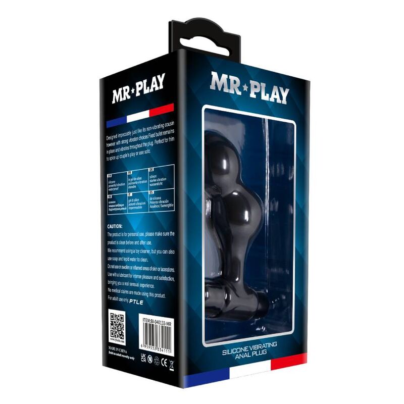 MR PLAY - PLUG ANALE VIBRATORE IN SILICONE NERO - immagine 6
