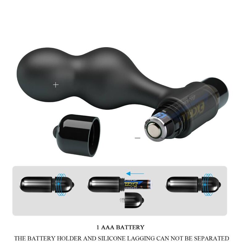 MR PLAY - PLUG ANALE VIBRATORE IN SILICONE NERO - immagine 7