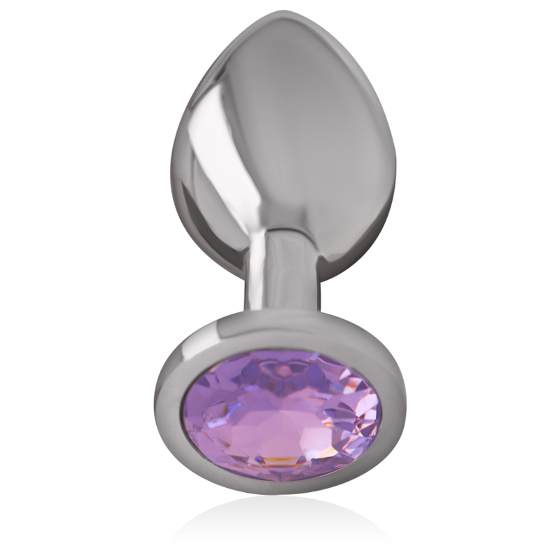 INTENSE - PLUG ANALE IN METALLO ALLUMINIO CON CRISTALLO VIOLA MISURA L - immagine 5