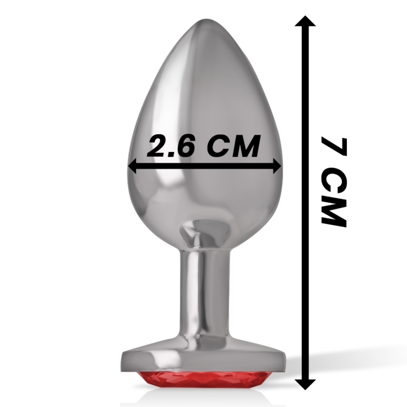 INTENSE - PLUG ANAL METAL ALUMINIO CON CRISTAL ROJO TALLA S - immagine 6