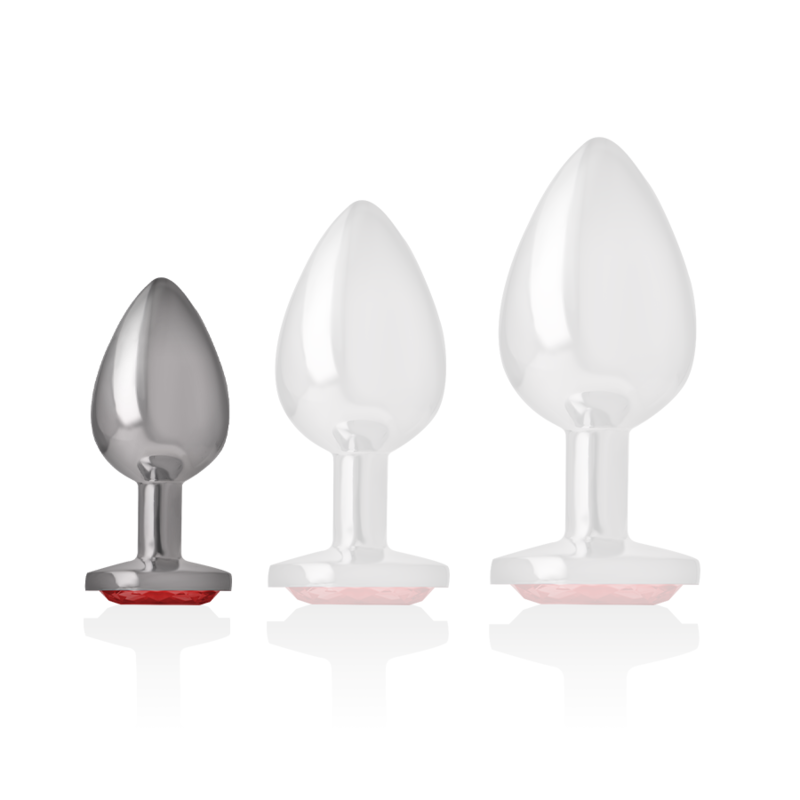 INTENSE - PLUG ANAL METAL ALUMINIO CON CRISTAL ROJO TALLA S - immagine 2