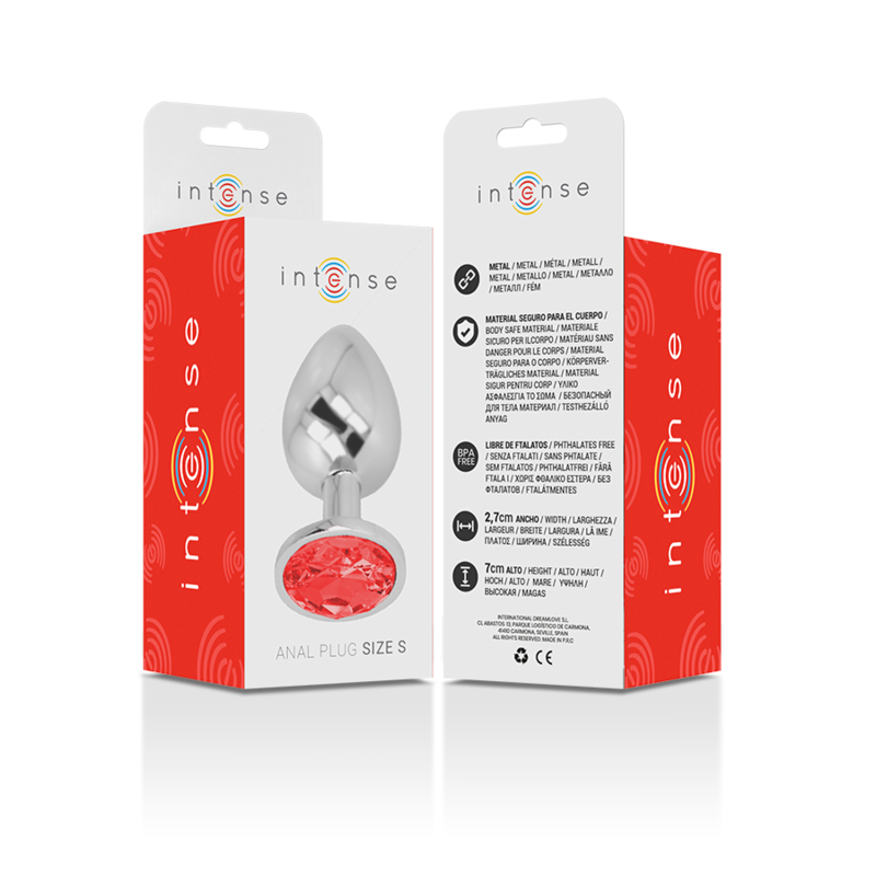 INTENSE - PLUG ANAL METAL ALUMINIO CON CRISTAL ROJO TALLA S - immagine 4
