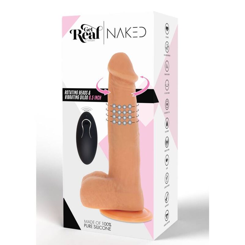 GET REAL - PELLE DILDO VIBRANTE CON PERLINE ROTANTI - immagine 5