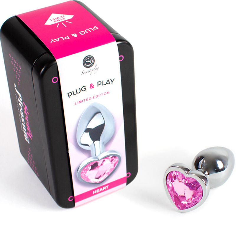 SECRETPLAY - TAPPO IN METALLO FUCSIA CUORE TAGLIA PICCOLA 7 CM - immagine 2