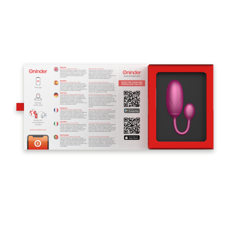 ONINDER™ - UOVO VIBRANTE TOKYO ROSA 7,5 X 3,2 CM APP GRATUITA - immagine 7