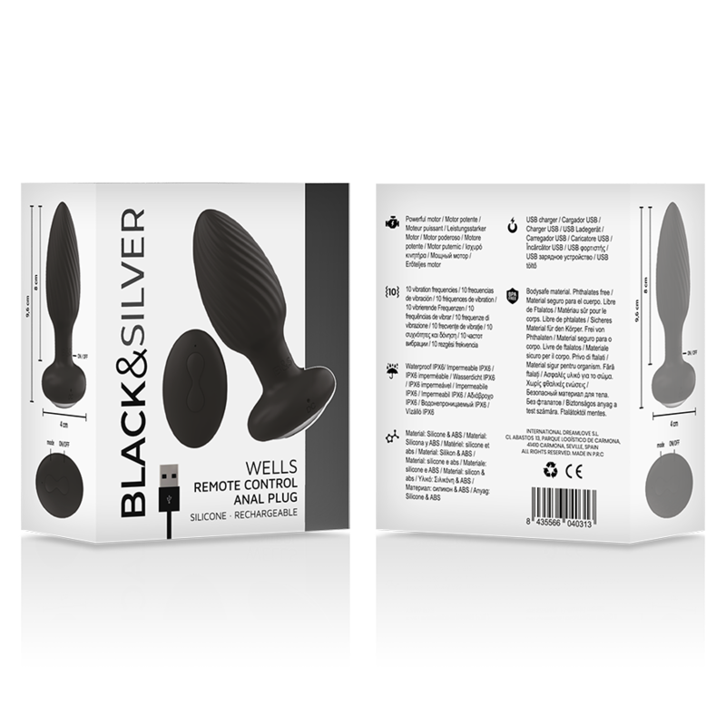 BLACK&SILVER - TELECOMANDO ROTATORE ANALE IN SILICONE CON TAPPO POZZETTI - immagine 3