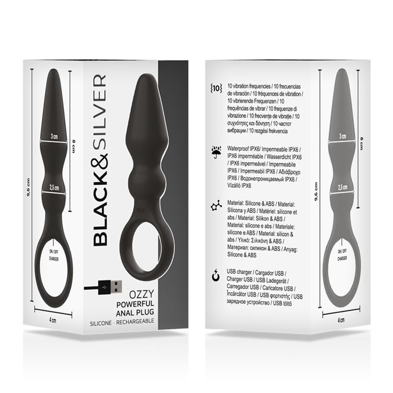 BLACK&SILVER - POTENTE PLUG ANALE IN SILICONE OZZY - immagine 3