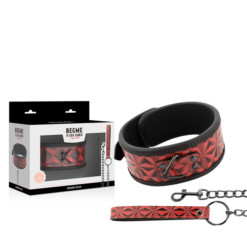 BEGME - COLLARE IN PELLE VEGANA PREMIUM RED EDITION CON FODERA IN NEOPRENE - immagine 3