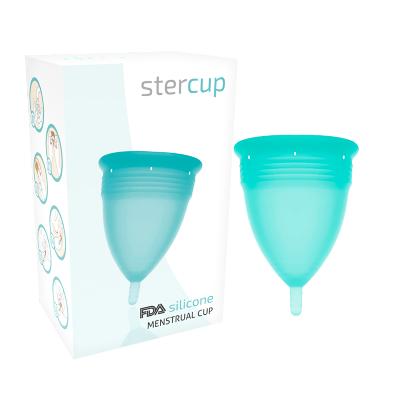 STERCUP - COPA MENSTRUAL FDA SILICONA AQUAMARINA - TALLA S - immagine 5