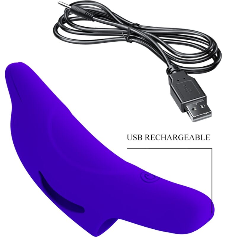 PRETTY LOVE - POTENTE STIMOLATORE DELLE DITA DELPHINI BLU SCURO - immagine 9