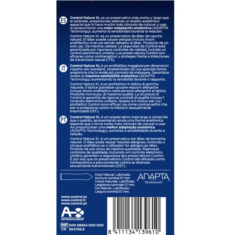 CONTROL - ADAPTA NATURE XL PRESERVATIVOS 12 UNIDADES - immagine 2