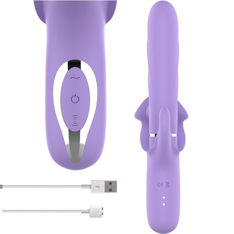 INTENSE - BILLIE VIBRATORE MULTIFUNZIONALE RICARICABILE A SUCCHIO CON PULSANTE VIOLA - immagine 3