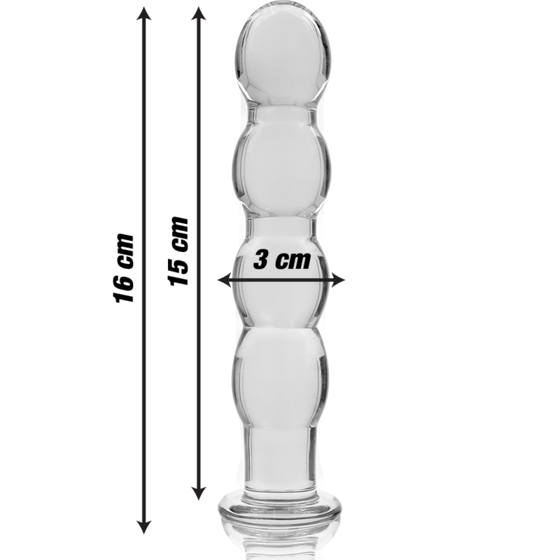 NEBULA SERIES BY IBIZA - MODELLO 10 DILDO IN VETRO BOROSILICATO 16,5 X 3,5 CM TRASPARENTE - immagine 2