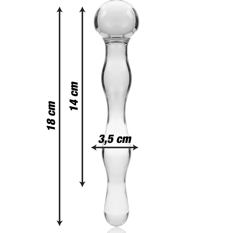 NEBULA SERIES BY IBIZA - MODELLO 13 DILDO IN VETRO BOROSILICATO 18 X 3,5 CM TRASPARENTE - immagine 4