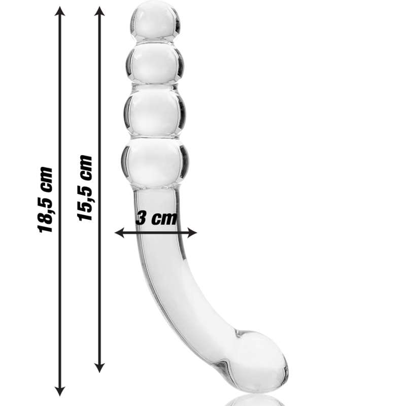 NEBULA SERIES BY IBIZA - MODELLO 14 DILDO IN VETRO BOROSILICATO 18,5 X 3 CM TRASPARENTE - immagine 3