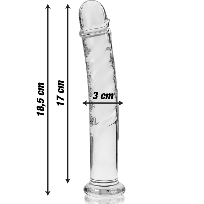 NEBULA SERIES BY IBIZA - MODELLO 16 DILDO IN VETRO BOROSILICATO 18,5 X 3 CM TRASPARENTE - immagine 3