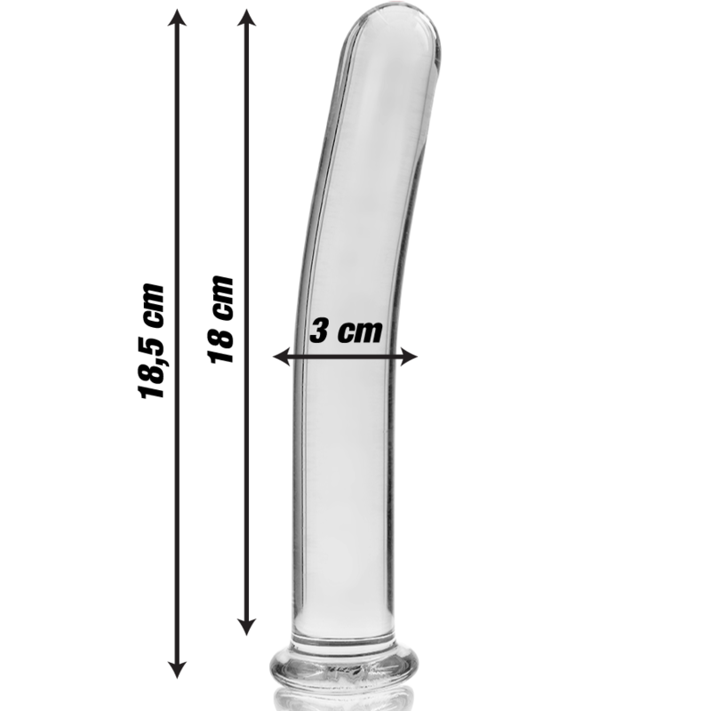 NEBULA SERIES BY IBIZA - MODELLO 17 DILDO IN VETRO BOROSILICATO 18,5 X 3 CM TRASPARENTE - immagine 2