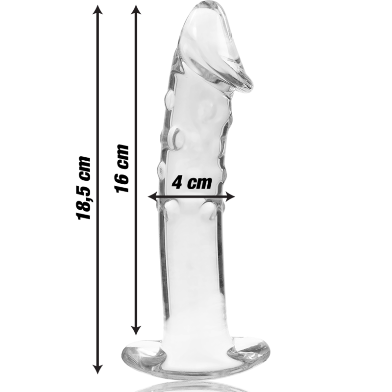 NEBULA SERIES BY IBIZA - MODELLO 19 DILDO IN VETRO BOROSILICATO 18,5 X 4 CM TRASPARENTE - immagine 3