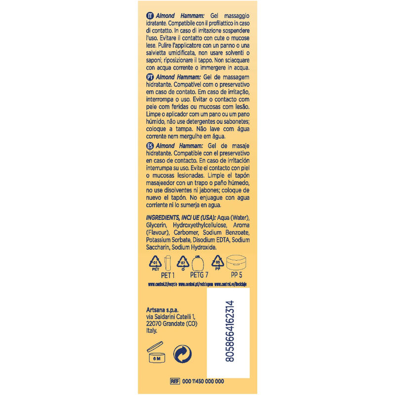 CONTROL - MASAJE GEL 3 EN 1 LECHE DE ALMENDRA 200 ML - immagine 2