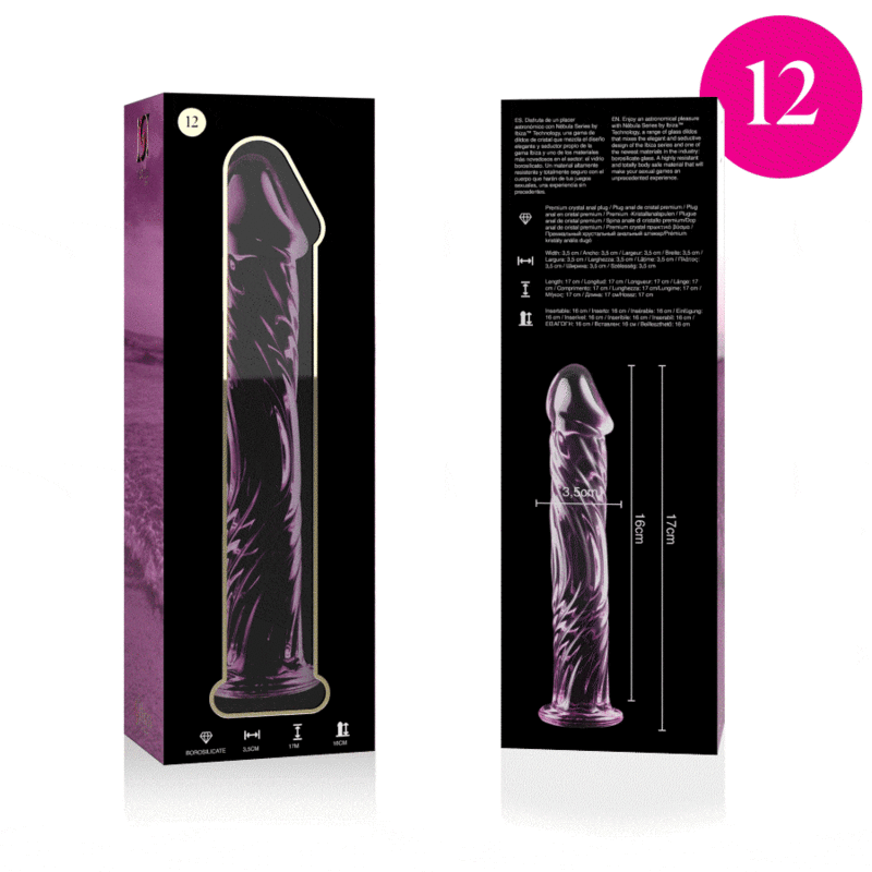 NEBULA SERIES BY IBIZA - MODELLO 12 DILDO IN VETRO BOROSILICATO 17 X 3,5 CM TRASPARENTE - immagine 5