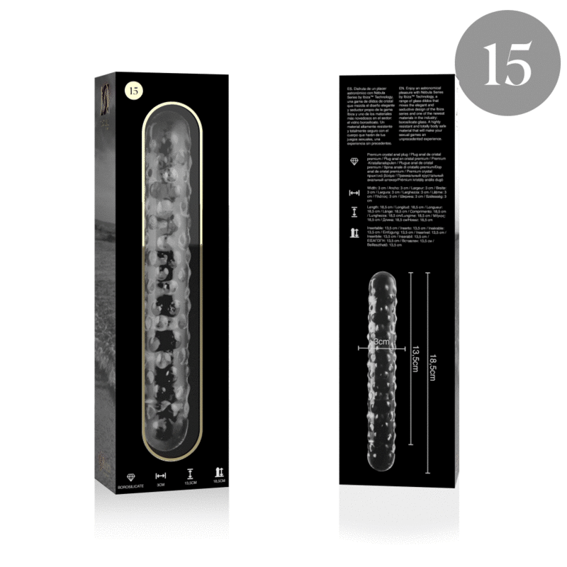 NEBULA SERIES BY IBIZA - MODELLO 15 DILDO IN VETRO BOROSILICATO 18,5 X 3 CM TRASPARENTE - immagine 2