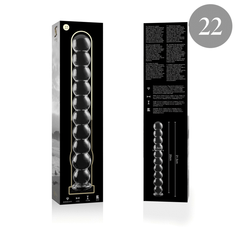 NEBULA SERIES BY IBIZA - MODELLO 22 DILDO IN VETRO BOROSILICATO 21,5 X 2,5 CM TRASPARENTE - immagine 5
