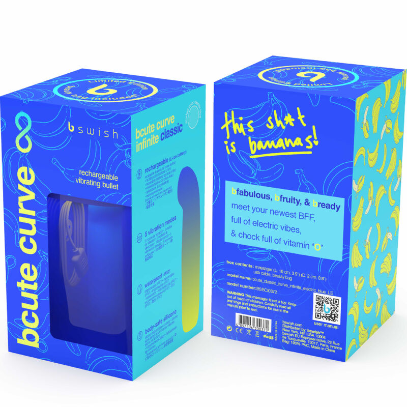 B SWISH - VIBRATORE RICARICABILE IN SILICONE BLU BCUTE CURVE INFINITE CLASSIC EDIZIONE LIMITATA - immagine 3