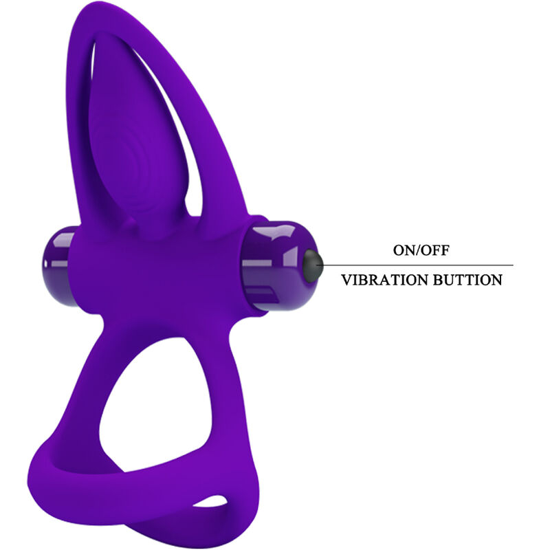 PRETTY LOVE - ANELLO VIBRATORE 10 VIBRAZIONI IN SILICONE VIOLETTO - immagine 9