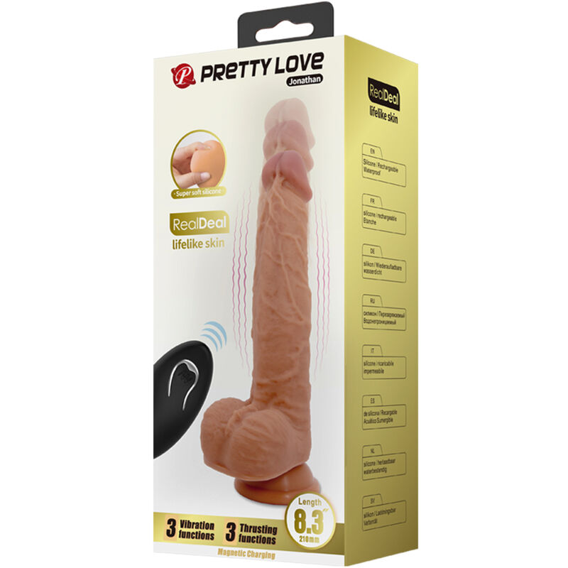PRETTY LOVE - DILDO IN SILICONE JONATHAN 3 VIBRAZIONI + 3 MISURE DI INSERIMENTO TELECOMANDO 21 CM - immagine 6