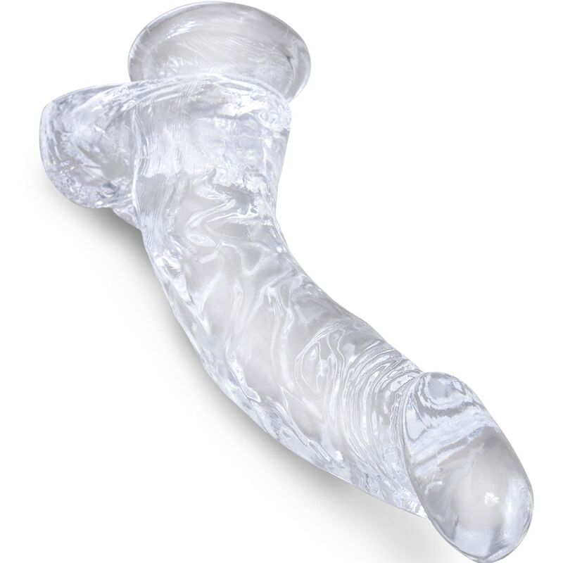 KING COCK - CLEAR PENE CURVO REALISTICO CON SFERE 16.5 CM TRASPARENTE - immagine 2