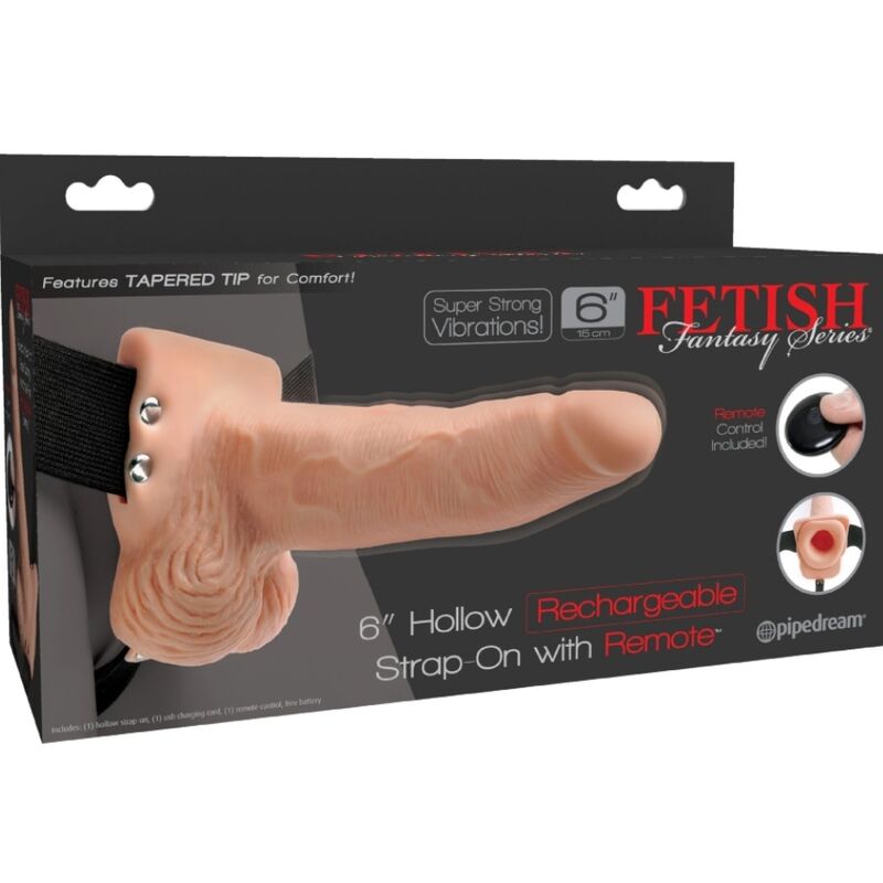 FETISH FANTASY SERIES - IMBRAGATURA REGOLABILE TELECOMANDO PENE REALISTICO CON TESTICOLI RICARICABILI E VIBRATORE 15 CM - immagine 2