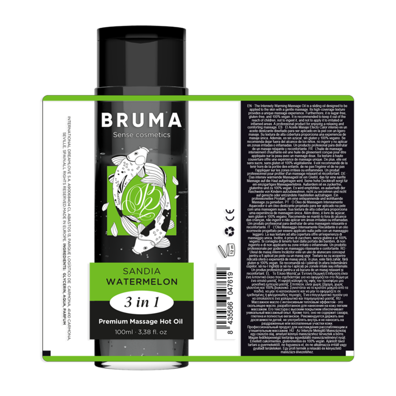 BRUMA - ACEITE DE MASAJE PREMIUM EFECTO CALOR SABOR SANDÍA 3 EN 1 - 100 ML - immagine 3