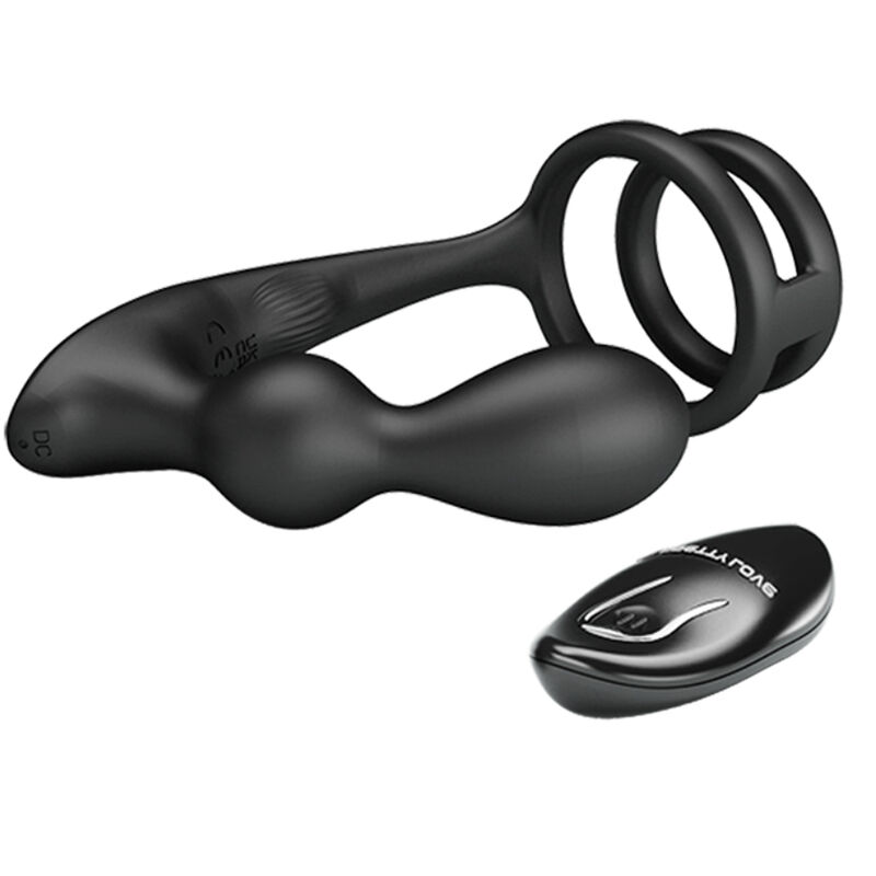 PRETTY LOVE - ANELLO PER PENE MARSHALL CON PLUG ANALE VIBRANTE CON TELECOMANDO - immagine 3