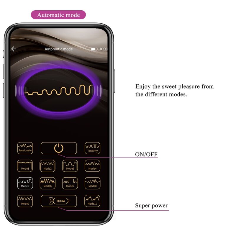 PRETTY LOVE - NINFA UOVO VIBRANTE APP CONTROLLATO VIOLA - immagine 13