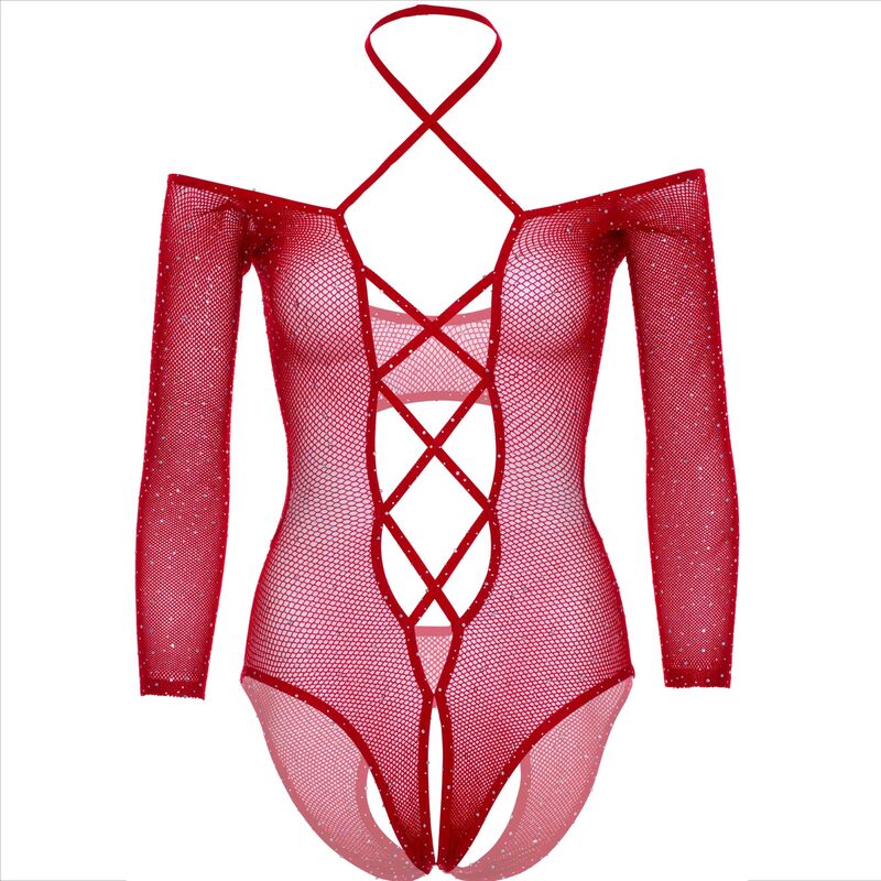LEG AVENUE - BODY CROTHLESS CON ROSSO LUCIDO - immagine 8