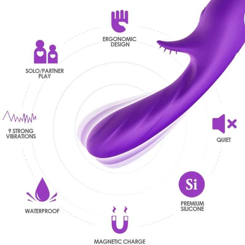 ARMONY - VIBRATORE ROMANCE CON STIMOLATORE VIOLA - immagine 4