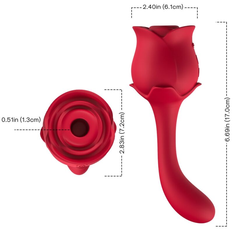 ARMONY - ROSELOVER CLITORIDE ASPIRATORE E STIMOLATORE ROSSO - immagine 3