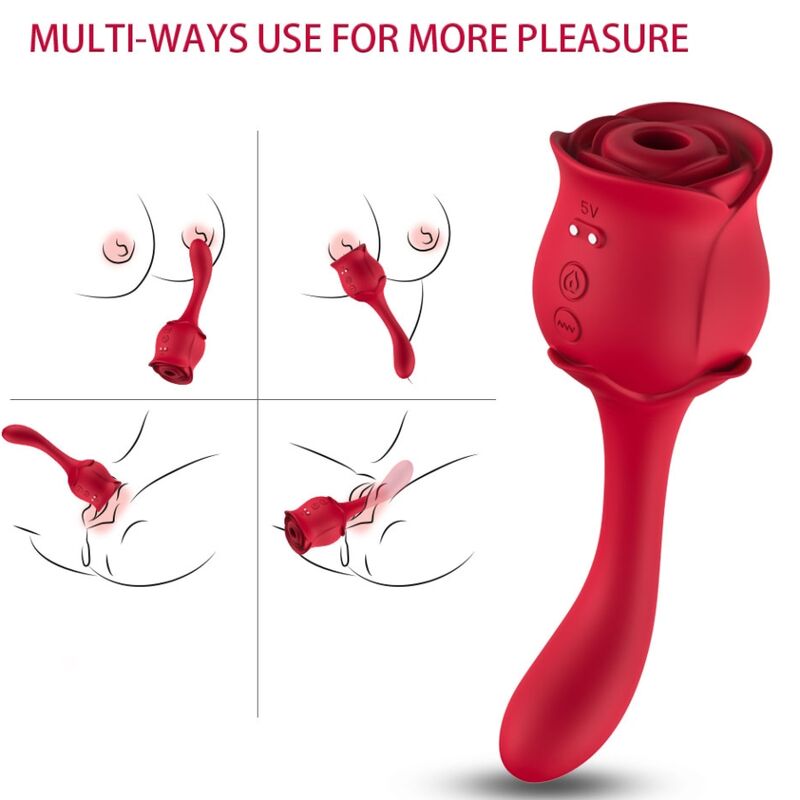 ARMONY - ROSELOVER CLITORIDE ASPIRATORE E STIMOLATORE ROSSO - immagine 2