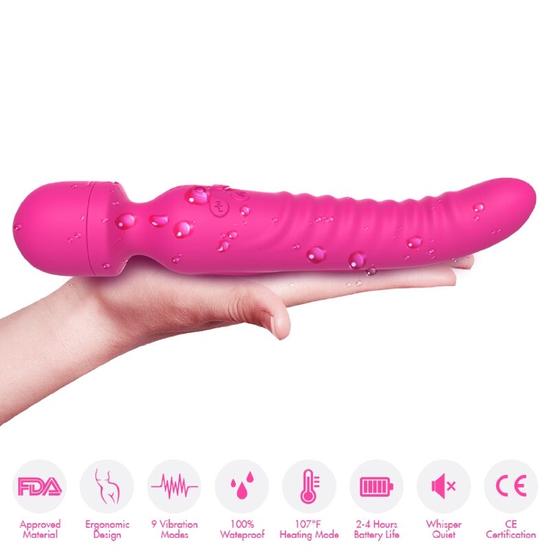 ARMONY - MISSION MASSAGGIATORE E VIBRATORE EFFETTO CALORE FUCSIA - immagine 2