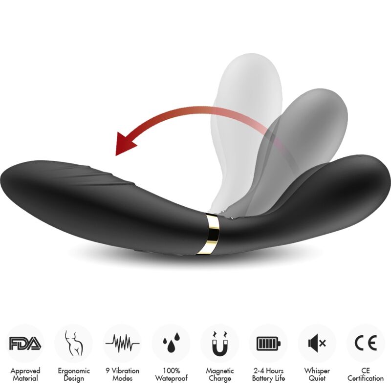 ARMONY - MASSAGGIATORE E VIBRATORE Y-WAND DOPPIA TESTA NERO - immagine 3