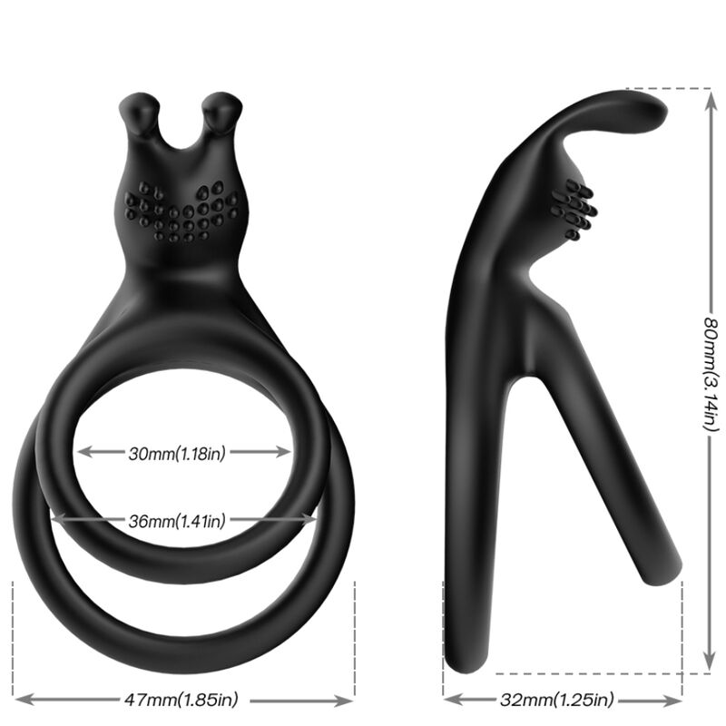 ARMONY - TENSY ANILLO DOBLE RABBIT NEGRO - immagine 2