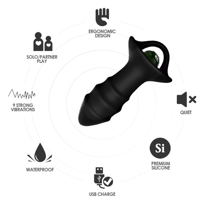 ARMONY - VIBRATORE A DITA KYLIN E TELECOMANDO CON PRESA ANALE NERO - immagine 2