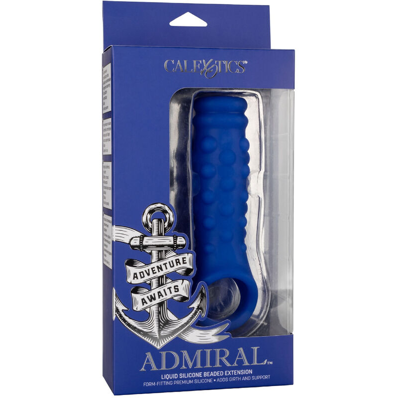 CALEXOTICS - ADMIRAL COPERTURA PER PENE CON PERLINE IN SILICONE LIQUIDO BLU - immagine 3