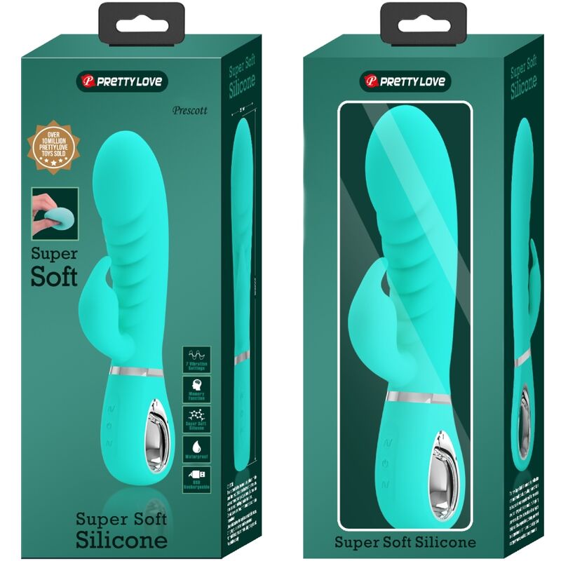 PRETTY LOVE - VIBRATORE MULTIFUNZIONE G-SPOT PRESCOTT VERDE ACQUA - immagine 2