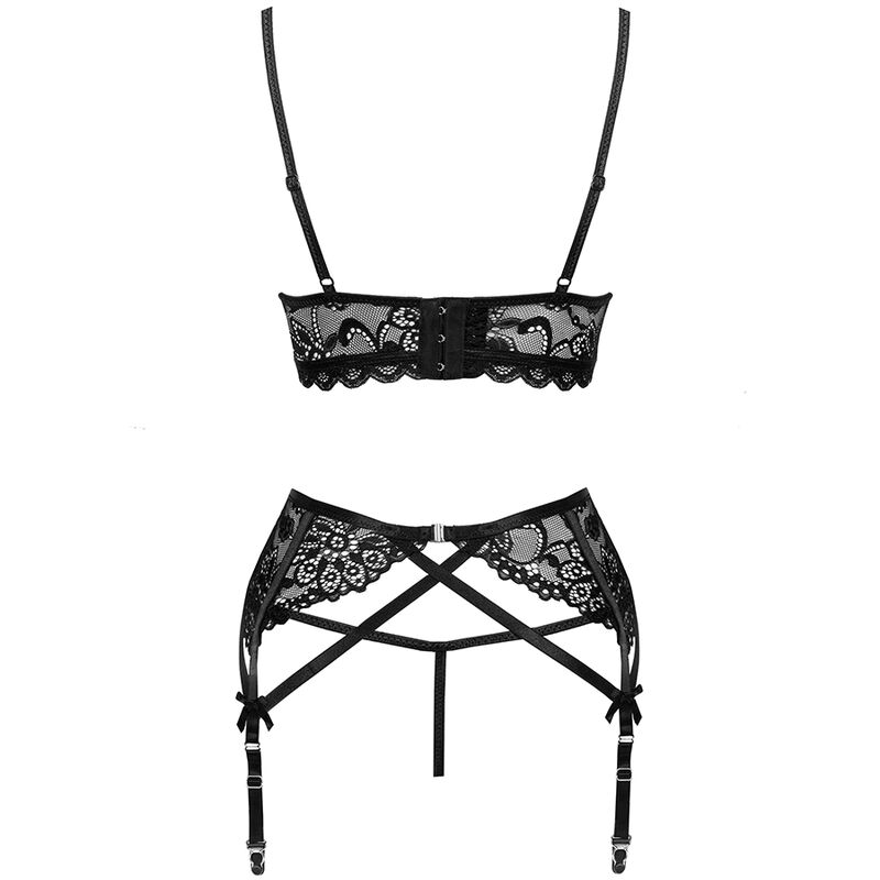 LIVCO CORSETTI FASHION - MORIDAM LC 90552 SUJETADOR + LIGUERO + PANTY NEGRO - immagine 3