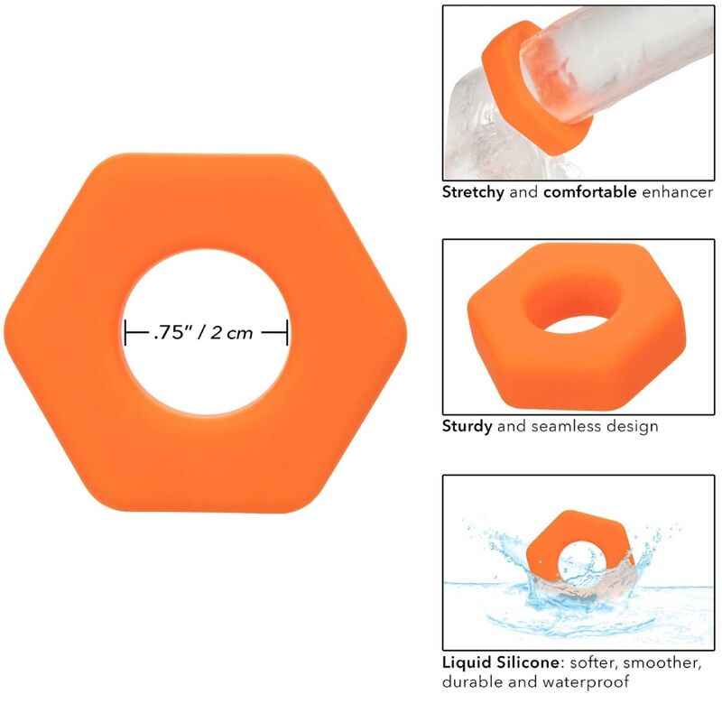 CALEXOTICS - ALPHA ANILLO PROLONG SEXGONO NARANJA - immagine 7